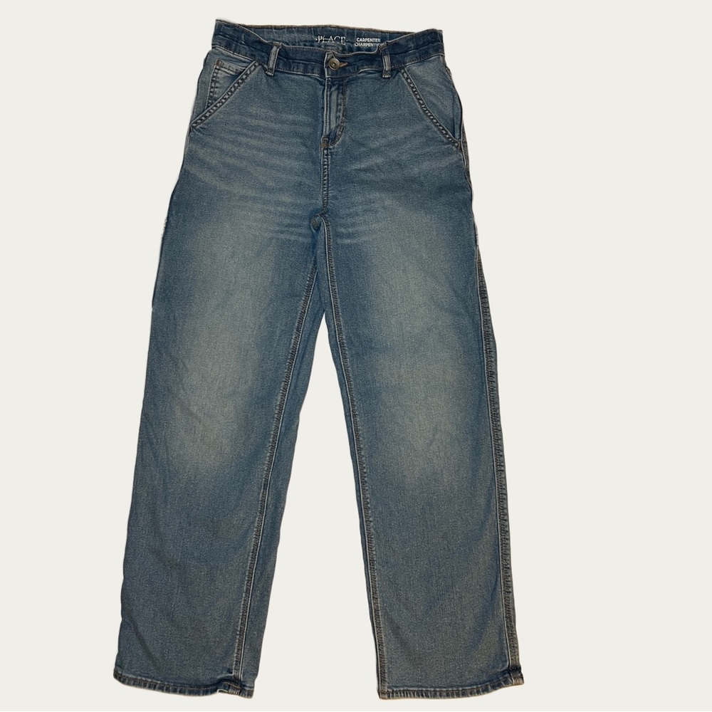 Place Girl’s Relaxed Carpenter Wide Leg Blue Jeans‎ With Pockets Size 12